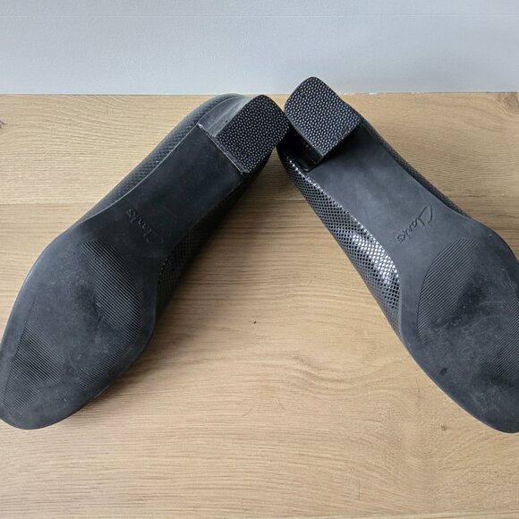 Retro Clarks Block Heel Leather Pumps – Size 11 (UK 9) - Picture 9 of 10